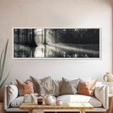 Cypress Swamp, Foggy Forest, Morning Light, Still Waters, Framed Canvas Print, Nature Wall Art, Autumn Decor, Moody Forest Photography