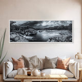 Stormy River Valley, Dramatic Landscape Art, Nature Wall Decor, Framed Canvas Print, Rustic Cabin Decor, Autumn Living Room Artwork