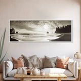 Seaside Cliff Sunset, Pacific Coast View, Canvas Print, Coastal Living Room Art, Modern Neutral Decor, Ocean Landscape Photography
