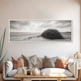 Windswept Dunes, Coastal Brush, Tumbleweed Form, Beach Nature, Framed Canvas Print, Fall Wall Art, Rustic Decor, Neutral Bedroom Style