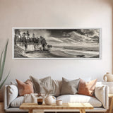 Cliffside Forest, Pacific Coastline, Dramatic Ocean View, Framed Canvas Print, Natural Landscape, Cabin Wall Art, Rustic Coastal Decor
