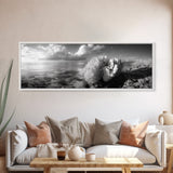 Sea Coral, Calm Ocean, Reef Textures, Framed Canvas Print, Coastal Bathroom Art, Monochrome Ocean Decor, Nature Photography Accent