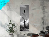 Lone Eagle, Tree Perch, Wild Raptor, Fierce Freedom, Canvas Print, Rustic Wildlife Wall Art, Cabin Lodge Decor, Dramatic Nature Scene