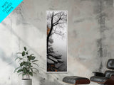 Foggy Lake, Autumn Forest, Peaceful Morning Landscape, Canvas Print, Minimalist Wall Art, Zen Bedroom Decor, Serene Fall Artwork
