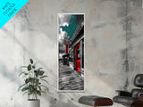 Wild West, Red Door, Desert Town, Saloon Art, Framed Canvas Print, Cowboy Wall Art, Western Decor, Rustic Bar Style, Americana Vibes