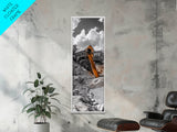 Mining Building, Rustic Industrial, Orange Slide, Historic Wall Art, Canvas Print, Western Decor, Man Cave Fall Style Artwork