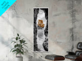 Sea Arch, Golden Rock, Coastal Focus, Minimalist Cliff Scene, Canvas Print, Living Room Decor, Ocean Photography, Nature Framed Art