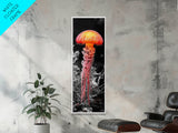 Jellyfish, Ocean Glow, Underwater Beauty, Bright Sea Life, Canvas Print, Bathroom Wall Art, Coastal Vibes, Marine Nature Photography