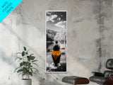 Kayak Lake View, Nature Escape, Autumn Waters, Calm Journey, Framed Canvas Print, Adventure Wall Art, Cabin Decor, Minimalist Landscape