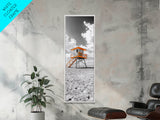 Lifeguard Tower Beach, Summer Vibes, Ocean Escape, Coastal Charm, Framed Canvas Print Bathroom Wall Art, Bold Minimalist Seaside Art