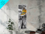 Yellow Villa, Coastal House, Mediterranean Escape, Bold Architecture, Canvas Print, Kitchen Wall Art, Modern Coastal Decor, Travel Photography