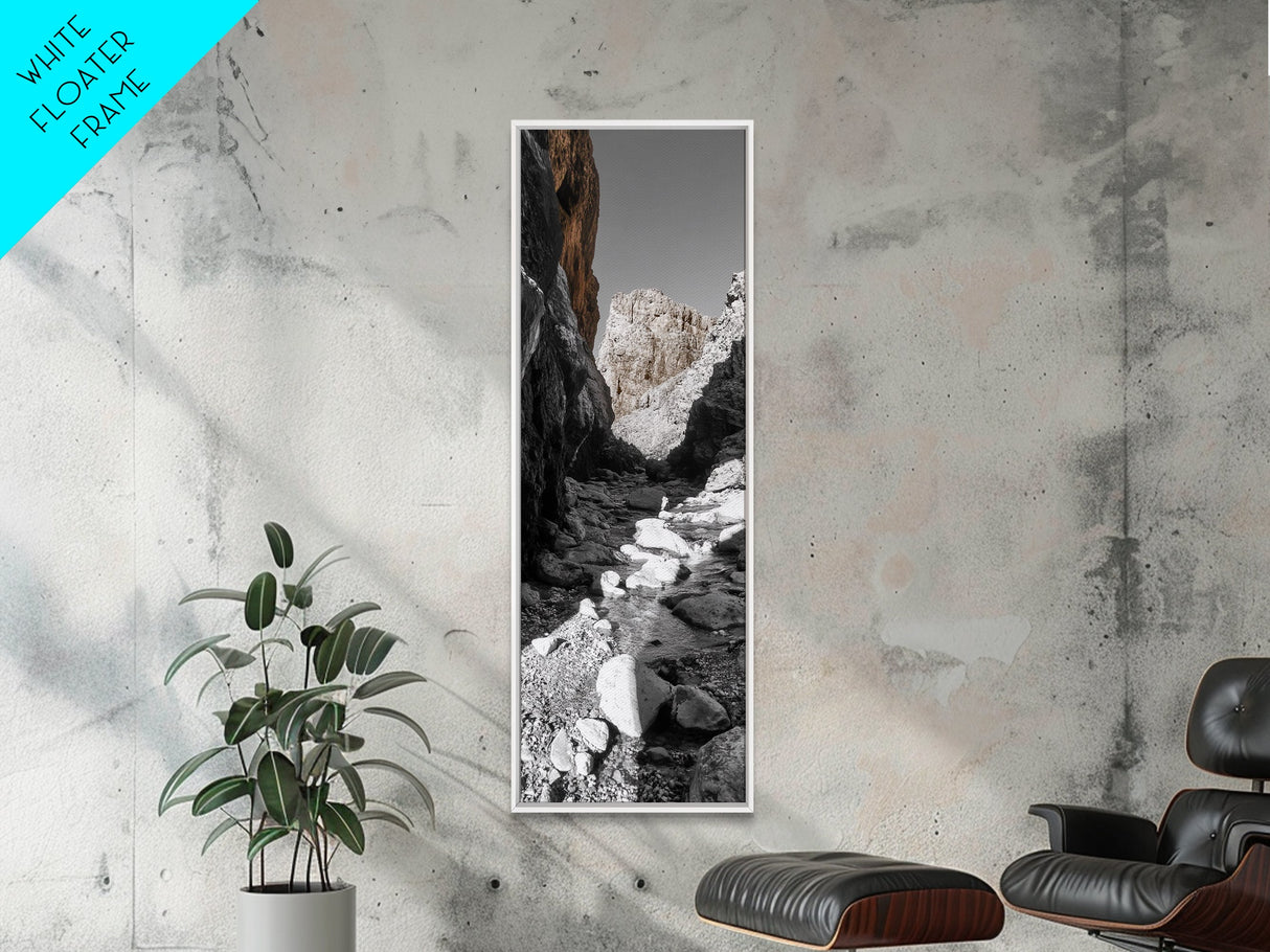 Rocky Canyon View, Earthy Nature Photography, Wilderness Art, Canvas Print, Hiking Trail Decor, Neutral Tones Wall Art, Rustic Living Room Art