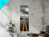 Yellow Lines, Endless Road, Moody Highway Art, Adventure Wall Decor, Canvas Print, Urban Modern Wall Art, Man Cave or Office Art