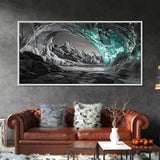 Ice Cave, Frozen Tunnel, Arctic Beauty, Glacial Light – Canvas Print, Nature Wall Art, Winter Decor, Bathroom or Entryway Statement Piece