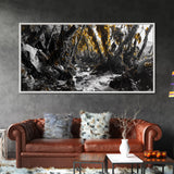 Kelp Forest, Coastal Jungle, Tidal Path, Ocean Shadows – Framed Canvas Print, Moody Marine Wall Art, Bathroom Decor, Natural Ocean Tones