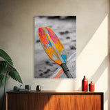 Colorful Oar Paddle, Beach House Decor, Boho Kayak Wall Art, Canvas Print, Vibrant Coastal Photography, Nautical Bathroom Art
