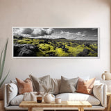Golden Moss Hills, Modern Landscape, Earth Tones, Nature Scene, Canvas Print, Minimalist Art, Office Decor, Nature Lover Wall Art
