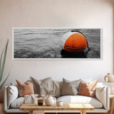 Orange Buoy Water, Minimal Marine Still Life, Nautical Photography, Ocean Vibe, Canvas Print, Bathroom Wall Art, Coastal Industrial Decor