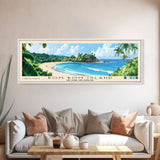 Bom Bom Island, São Tomé and Príncipe Panoramic Print, Vacation Gift, São Tomé and Príncipe Wall Art, Beach Painting, Beach Decor, Large Wall Art, Wood Frame Art