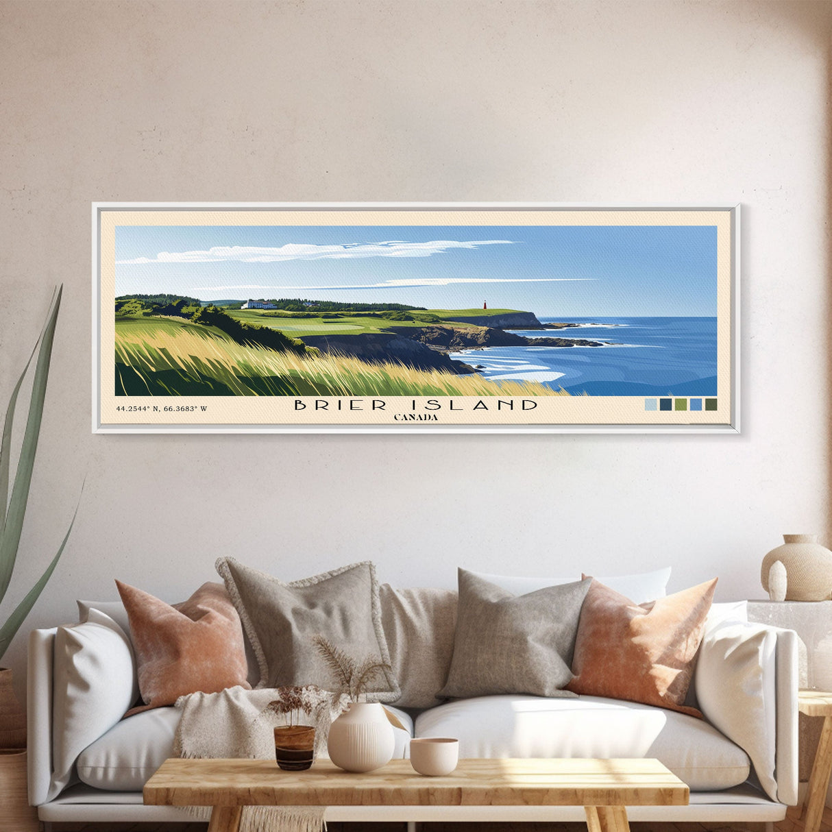 Brier Island, Canada Panoramic Beach Print, Vacation Gift, Canada Wall Art, Beach Painting, Beach Decor, Beach Painting
