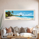 Carlisle Beach, Barbados Panoramic Beach Print, Vacation Gift, Barbados Wall Art, Framed Canvas Print, Framed Beach Painting