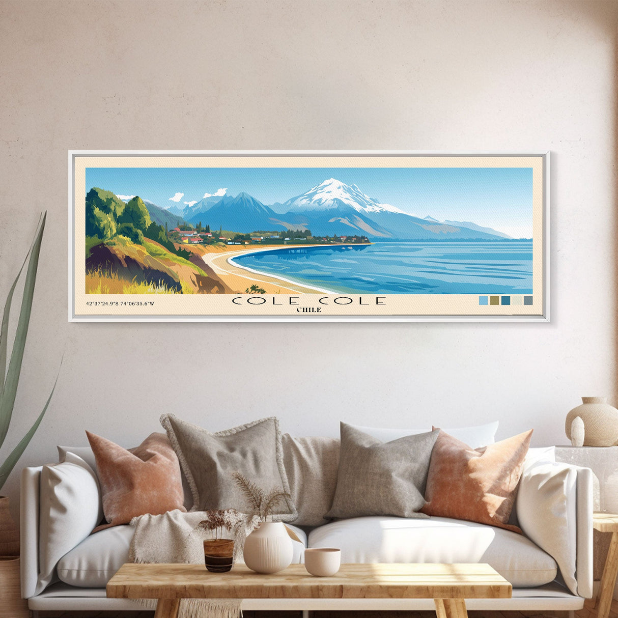Cole Cole, Chile Panoramic Print, Vacation Gift, Chile Wall Art, Vacation Wall Art, Vacatation Memories, Beach Decor, Beach Or Lakehouse Art