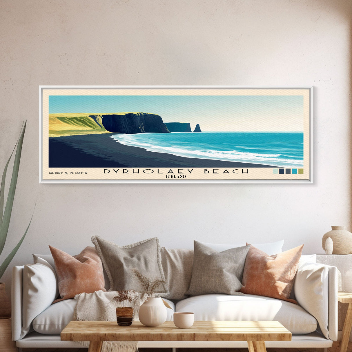 Dyrholaey Beach, Iceland Panoramic Print, Vacation Gift, Iceland Wall Art, Vacation Wall Art, Vacatation Memories, Beach Decor, Beach Or Lakehouse Art
