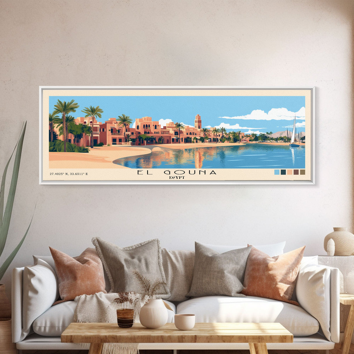 El Gouna, Egypt Panoramic Print, Vacation Gift, Egypt Wall Art, Vacation Wall Art, Vacatation Memories, Beach Decor, Beach Or Lakehouse Art