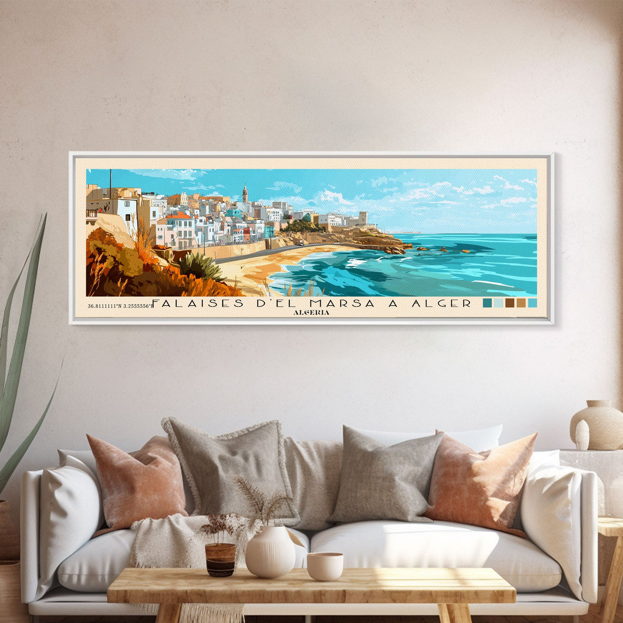 Falaises d’El Marsa a Alger, Algeria Panoramic Print, Vacation Gift, Algeria Wall Art, Vacation Wall Art, Vacatation Memories, Beach Decor, Beach Or Lakehouse Art