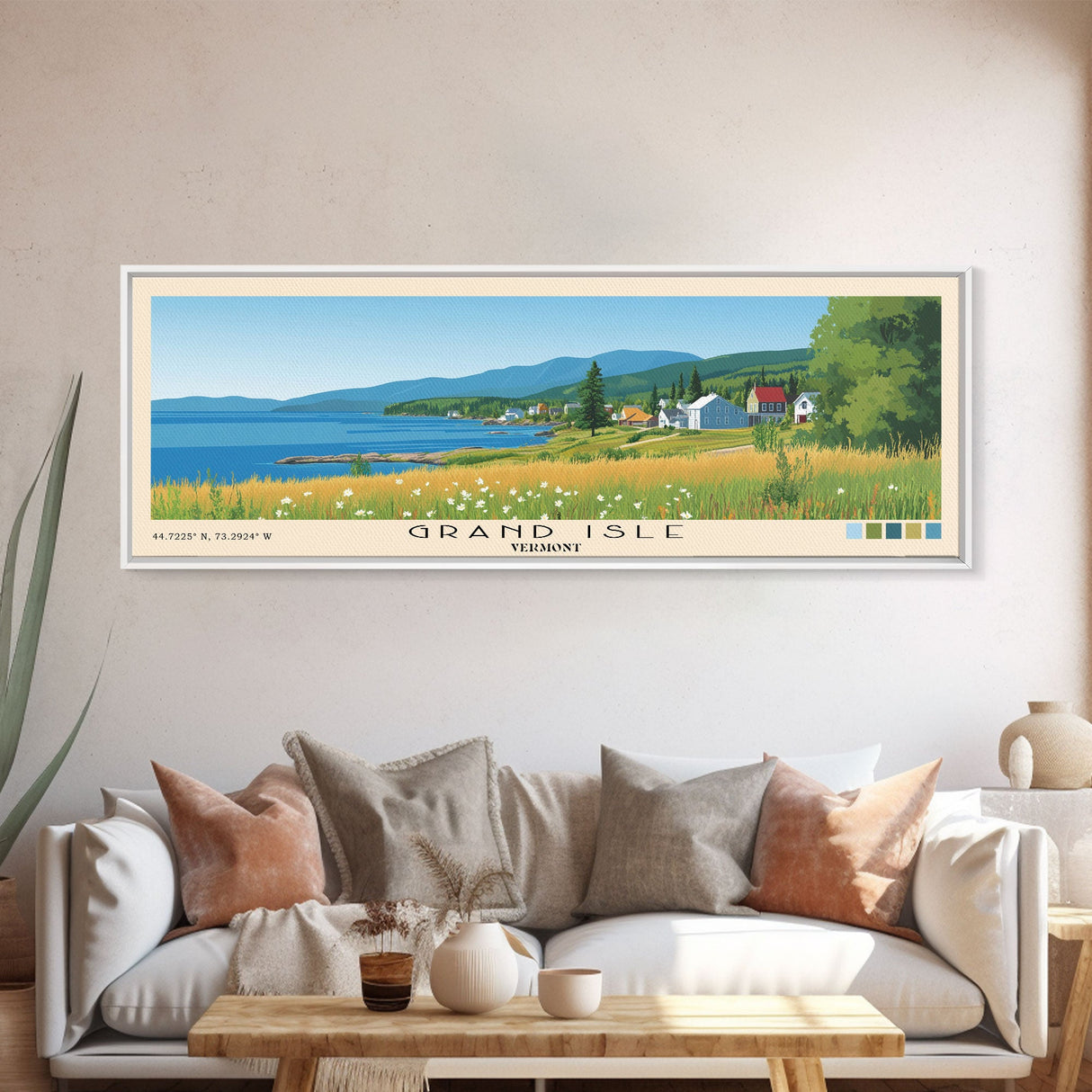 Grand Isle, Vermont Panoramic Print, Vacation Gift, Vermont Wall Art, Vacation Wall Art, Vacatation Memories, Beach Decor, Beach Or Lakehouse Art