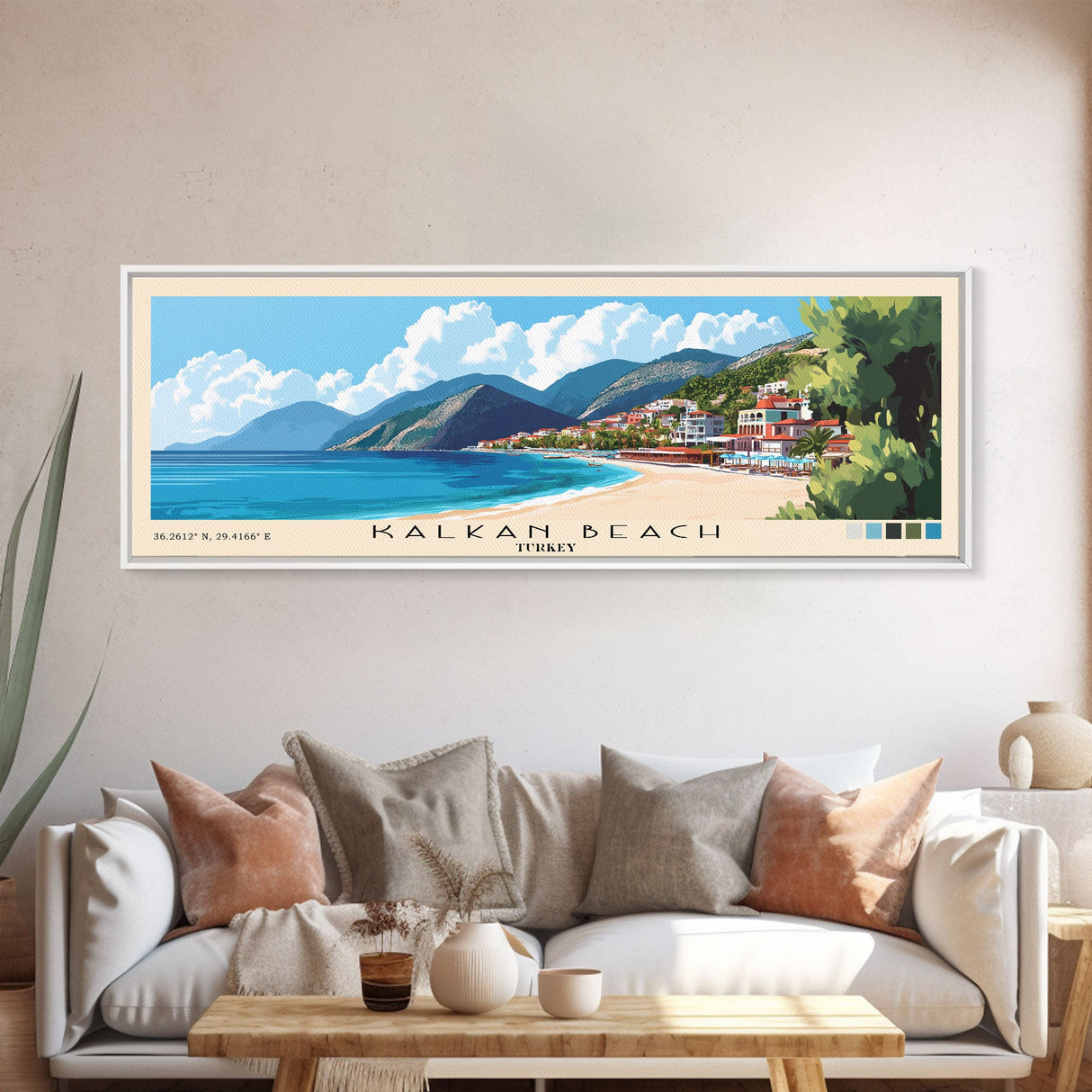 Kalkan Beach, Turkey Panoramic Print, Vacation Gift, Turkey Wall Art, Vacation Wall Art, Vacatation Memories, Beach Decor, Beach Or Lakehouse Art