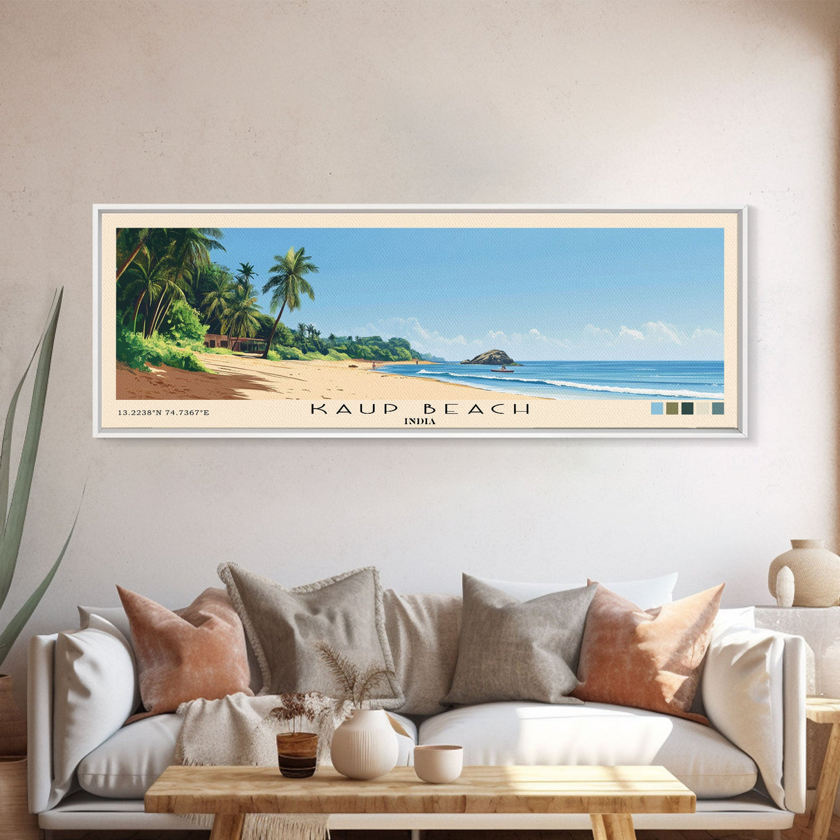Kaup Beach, India Panoramic Print, Vacation Gift, India Wall Art, Vacation Wall Art, Vacatation Memories, Beach Decor, Beach Or Lakehouse Art