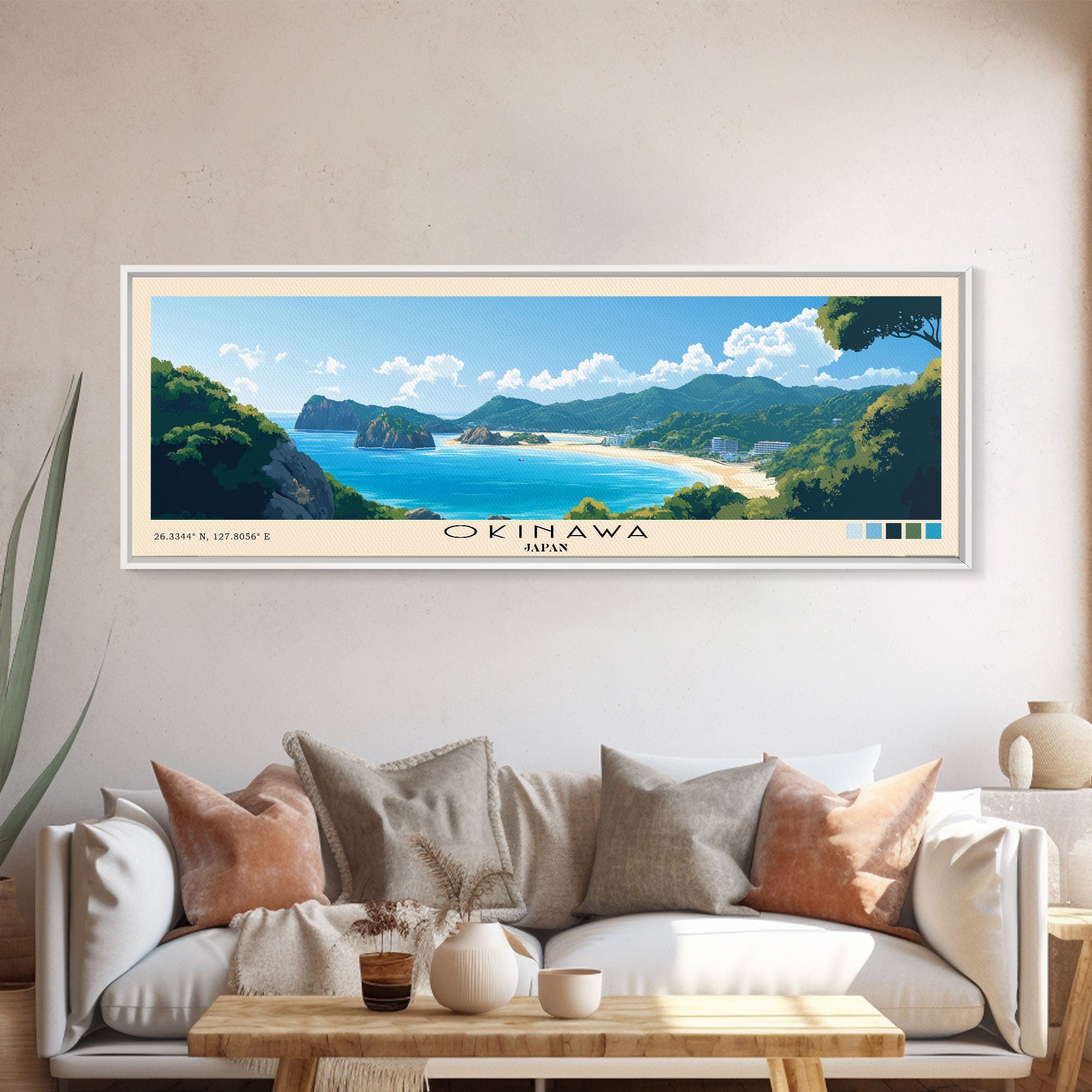 Okinawa, Japan Panoramic Print, Vacation Gift, Japan Wall Art