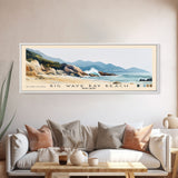 Big Wave Bay Beach, Hong Kong Watercolor Print, Vacation Gift, Hong Kong Wall Art, Beach Painting, Beach Decor, Large Wall Art, Wood Frame Art