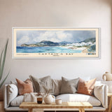 Captain's Bay, Anguila Watercolor Print, Vacation Gift, Anguila Wall Art, Beach Painting, Beach Decor, Large Wall Art, Wood Frame Art