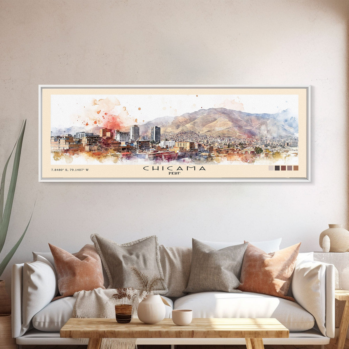 Chicama, Peru Watercolor Beach Print, Vacation Gift, Peru Wall Art, Beach Painting, Beach Decor, Beach Painting