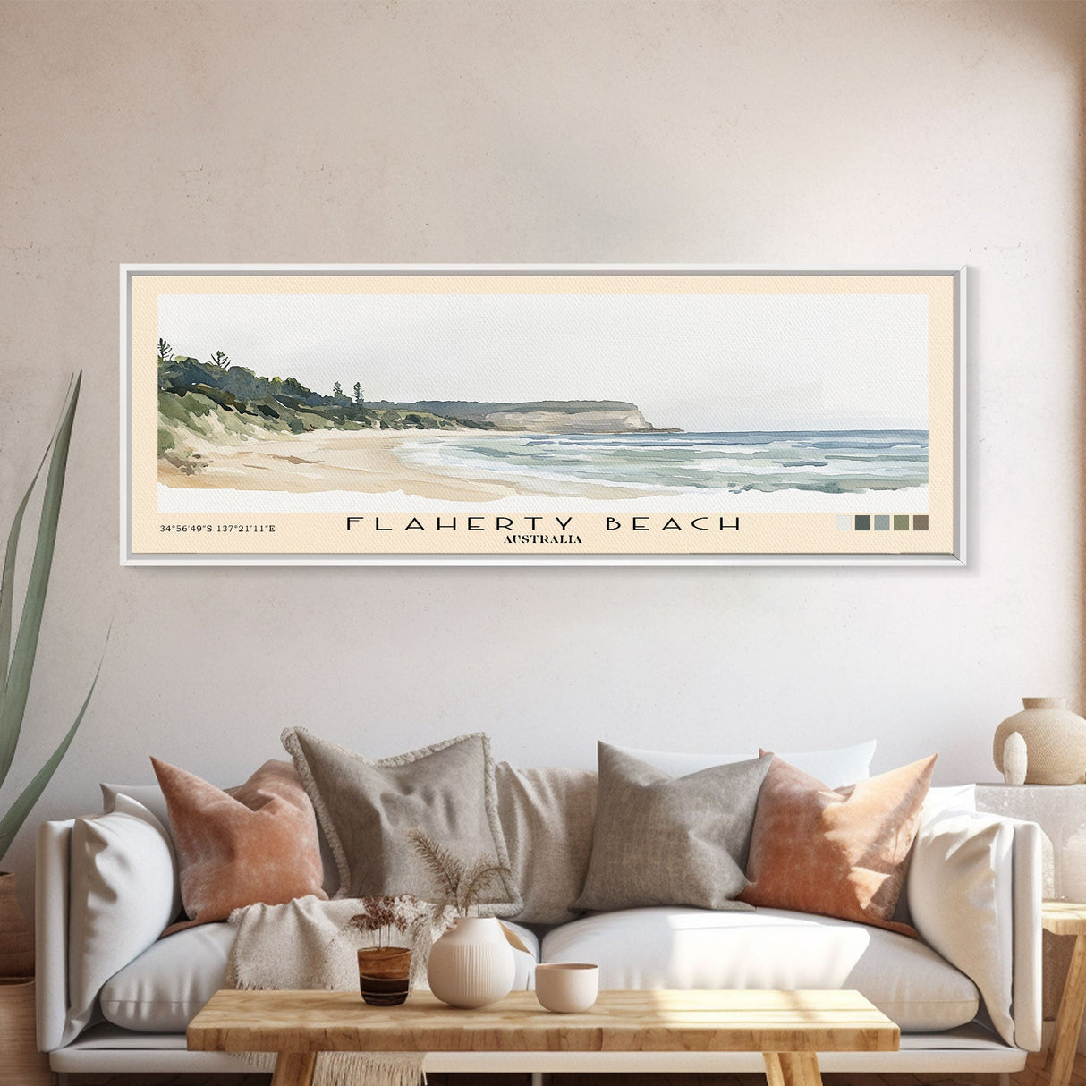 Flaherty Beach, Australia Watercolor Print, Vacation Gift, Australia Wall Art, Beach Painting, Beach Decor, Large Wall Art, Wood Frame Art