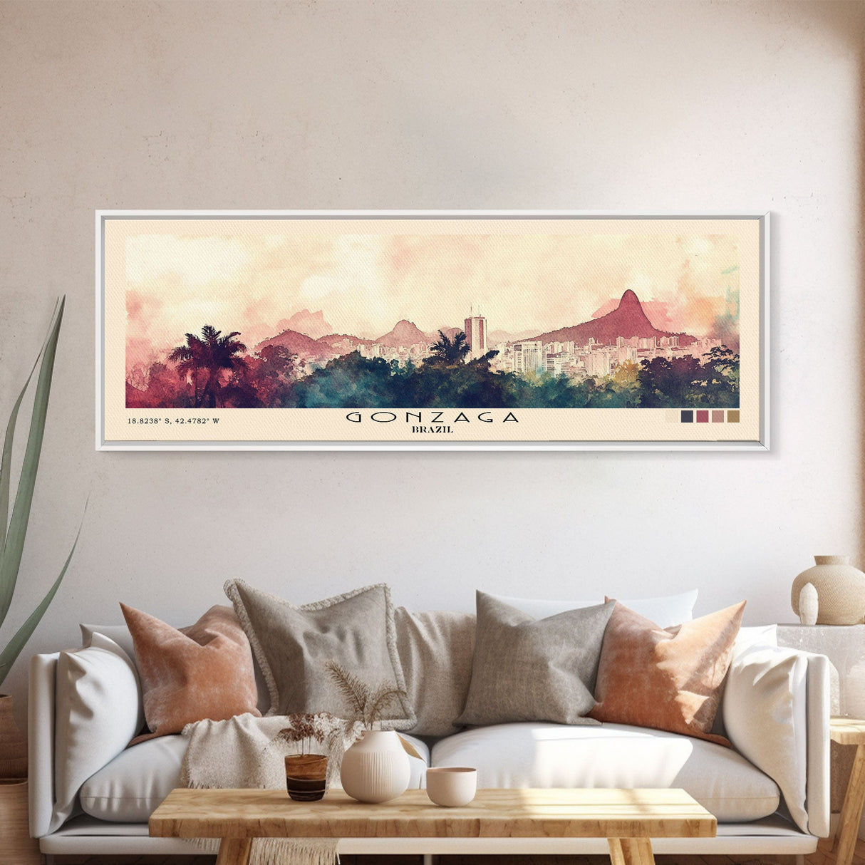 Gonzaga, Brazil Watercolor Beach Print, Vacation Gift, Brazil Wall Art, Beach Painting, Beach Decor, Beach Painting