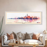 Herren Island, Germany Watercolor Print, Vacation Gift, Germany Wall Art, Beach Painting, Beach Decor, Large Wall Art, Wood Frame Art