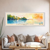 Kanawa Island, Indonesia Watercolor Print, Vacation Gift, Indonesia Wall Art, Beach Painting, Beach Decor, Large Wall Art, Wood Frame Art