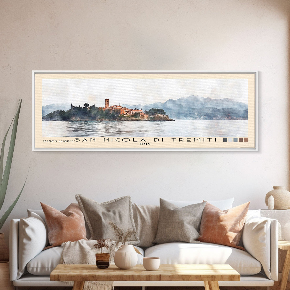 San Nicola di Tremiti, Italy Watercolor Beach Print, Vacation Gift, Italy Wall Art, Beach Painting, Beach Decor, Beach Painting