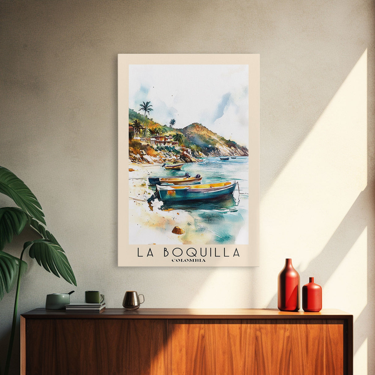 La Boquilla, Colombia Watercolor Beach Print, Vacation Gift, Colombia Wall Art, Beach Painting, Beach Decor, Beach Painting