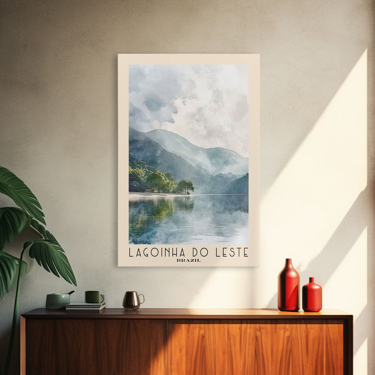 Lagoinha do Leste, Brazil Watercolor Beach Print, Vacation Gift, Brazil Wall Art, Beach Painting, Beach Decor, Beach Painting