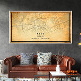 Old Kyiv Ukraine City Map Wall Art Canvas Print, Vintage Style Kyiv Map, Framed Wall Art, Cool Kyiv Ukraine Wall Art, Office Art