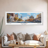 Newark New Jersey Panoramic Framed Canvas Print, Watercolor City Art, Office Wall Decor, Travel Poster, Living Room Decor, City Art