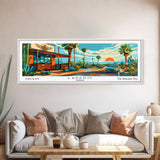 Laredo Texas Panoramic Wall Art, Pop Art Framed Canvas Print, Mid Century Modern Home Decor, Retro Style Travel Poster