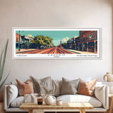 Laredo Texas Panoramic Wall Art, Mid Century Modern Framed Canvas Print, Retro Pop Art Travel Poster, Living Room Decor, Cityscape Art, Home Office Decor