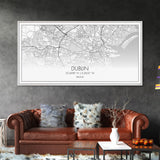 Dublin Street Map, Ireland Map, Map Art, Minimalist Art, Wall Art, Canvas Art, Game Room Décor, Man Cave Wall Décor, Industrial Décor
