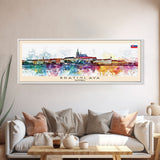 Bratislava Slovakia Wall Art, Panoramic Travel Poster, Panoramic Framed Canvas Print, City Wall Art, Wall Hanging Home Decor, Travel Art