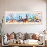 Burgos Spain Wall Art, Panoramic Travel Poster, Panoramic Framed Canvas Print, City Wall Art, Wall Hanging Home Decor, Travel Art
